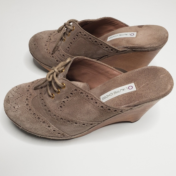 L' AUTRE CHOSE Lace-up Wingtip Leather Mule 6.5. - Picture 3 of 7